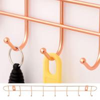Cabideiro De Parede Rose Gold Suporte Aramado 8 Ganchos Organizador Guarda Roupas Toalhas Multiuso Utensilios Domesticos - 2