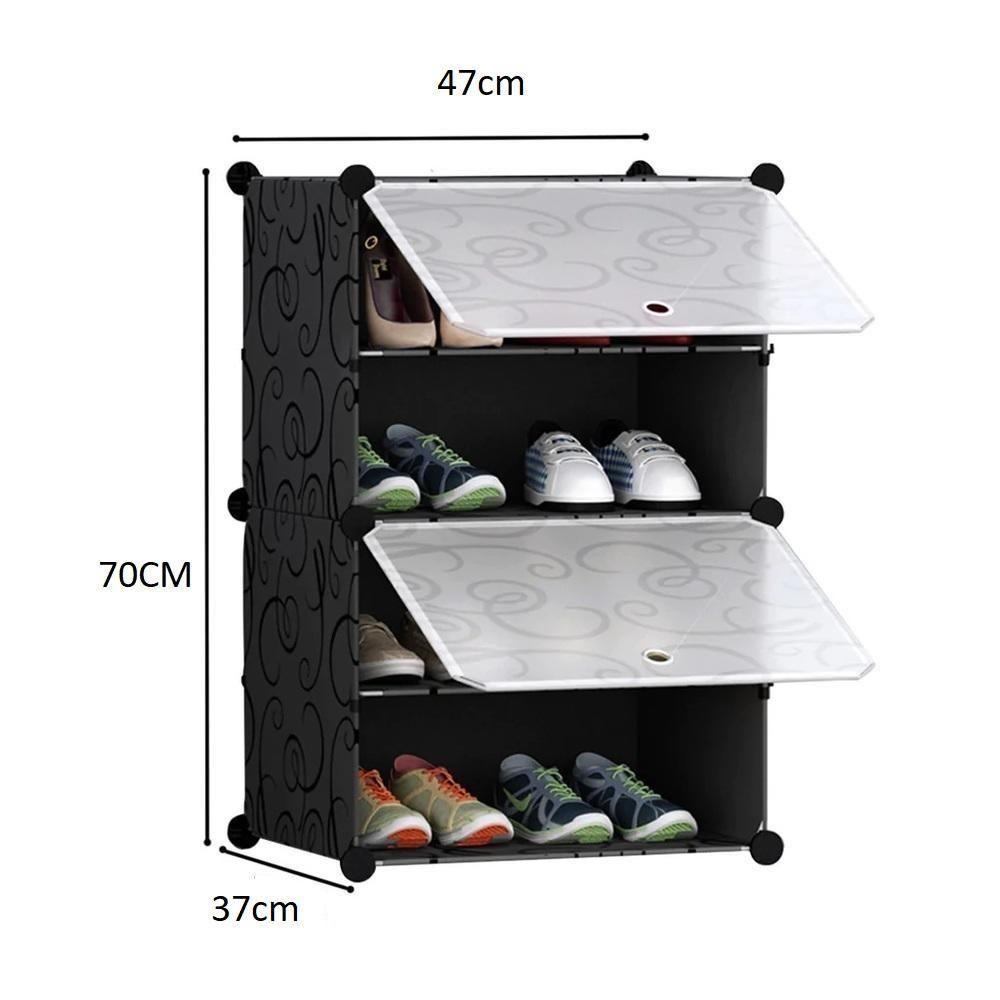 Organizador Multiuso Branco Guarda Roupa Sapateira Modular 4 Prateleiras Portatil Brinquedos Armario - 7
