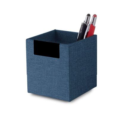 Organizador Charm De Canetas E Acessórios Em Tecido Azul Para Escritórios E Estudos