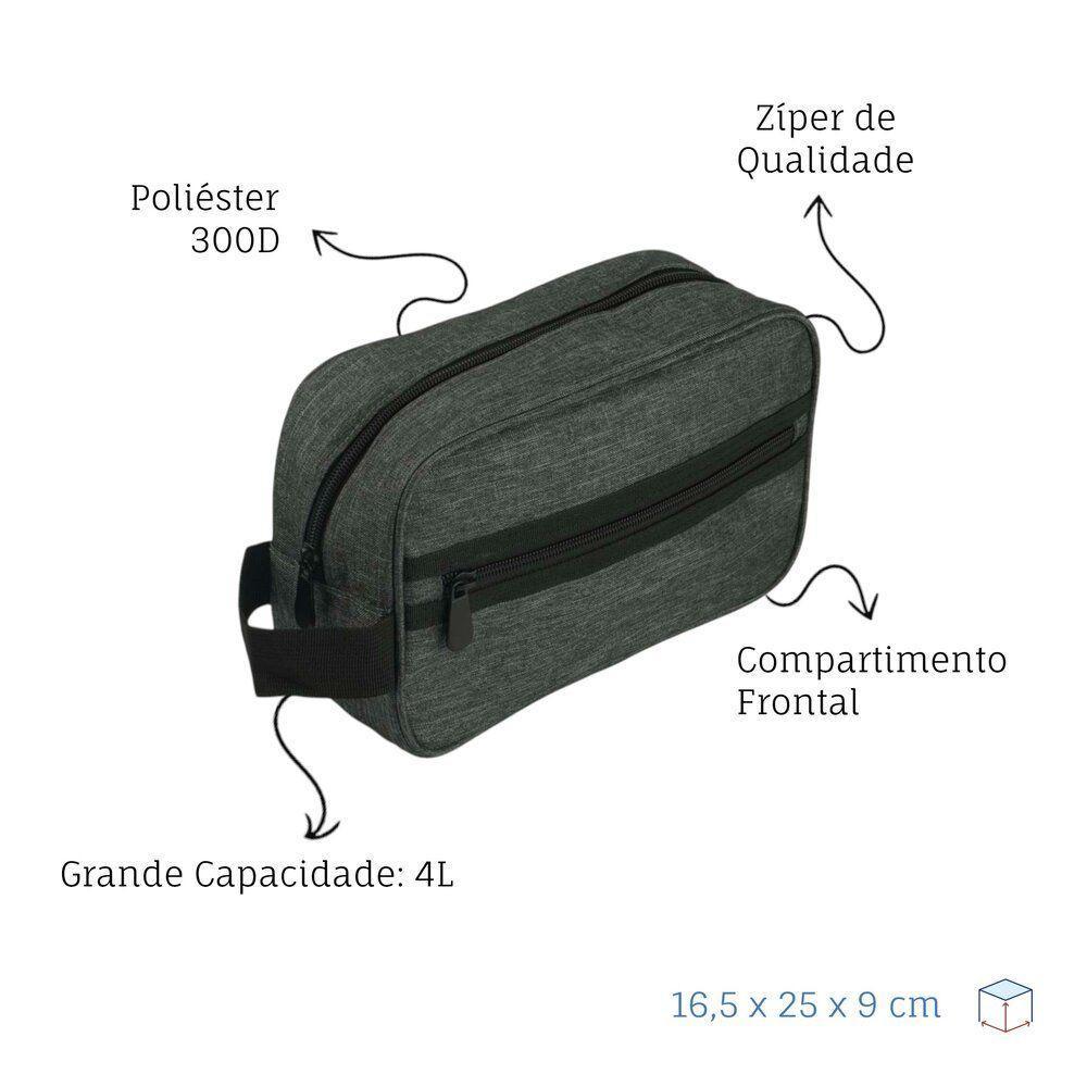 Necessaire Prática E Elegante Em Poliéster 4l Com Alça E Zíper - Ideal Para Viagens E Dia A Dia - 2