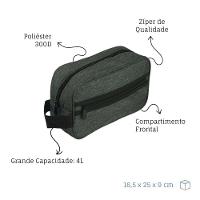 Necessaire Prática E Elegante Em Poliéster 4l Com Alça E Zíper - Ideal Para Viagens E Dia A Dia - 2