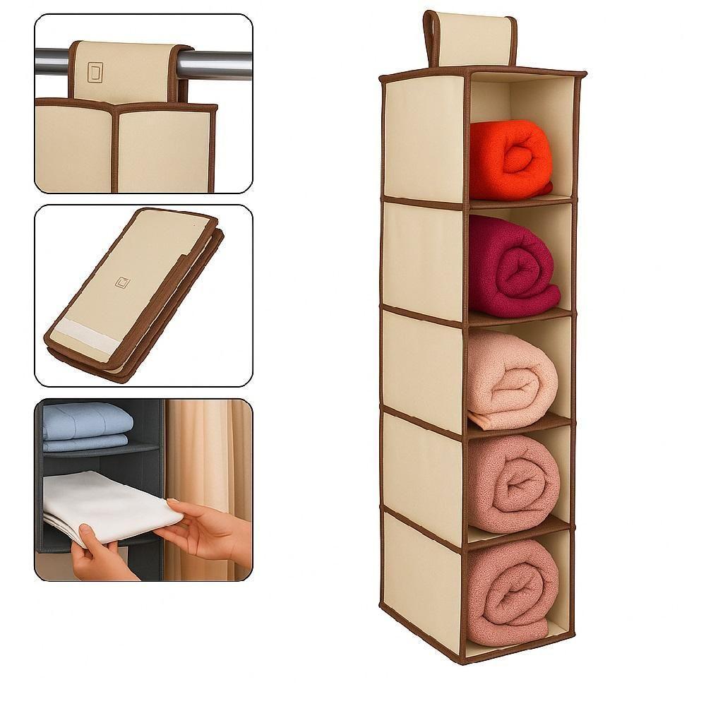 Sapateira Porta Vertical Organizador Sapatos Guarda Roupa Closet Armario 5 Divisorias Flexivel Prateleira Multiuso Dobra - 1