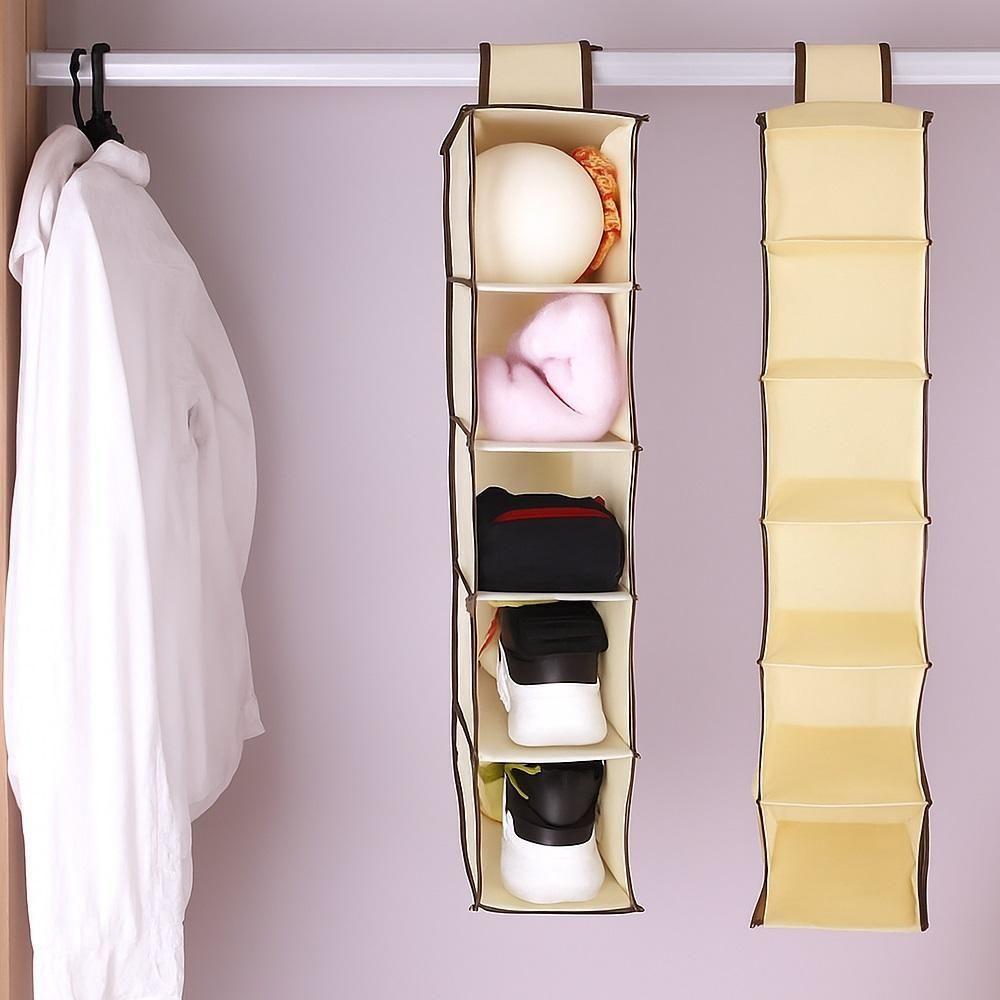 Sapateira Porta Vertical Organizador Sapatos Guarda Roupa Closet Armario 5 Divisorias Flexivel Prateleira Multiuso Dobra - 6