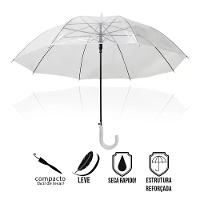 Guarda Chuva Transparente Automatico Bengala Grande Resistente Cabo Curvo Portaria Seca Rapido Adulto Unissex - 3
