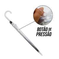Guarda Chuva Transparente Automatico Bengala Grande Resistente Cabo Curvo Portaria Seca Rapido Adulto Unissex