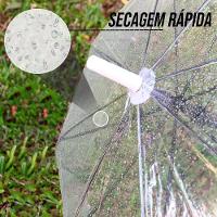 Guarda Chuva Transparente Automatico Bengala Grande Resistente Cabo Curvo Portaria Seca Rapido Adulto Unissex - 6