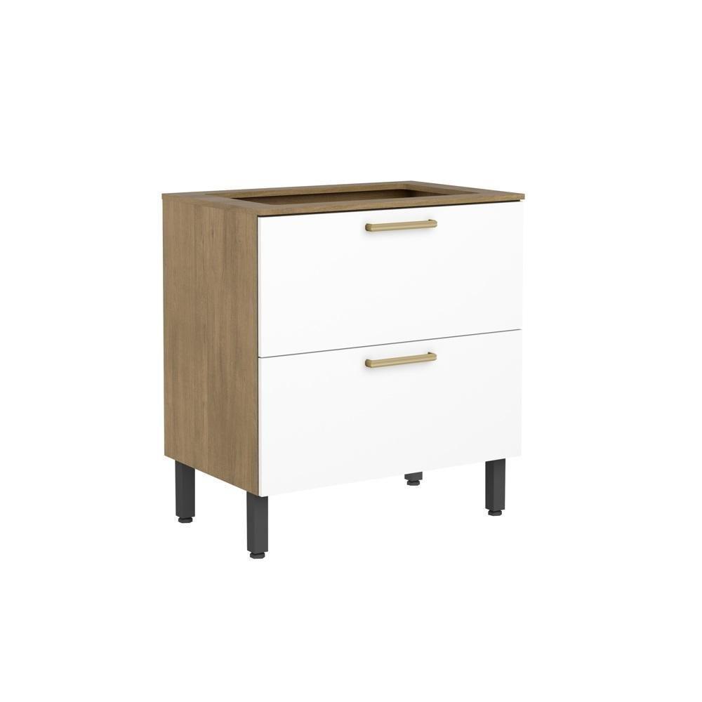 Cozinha Completa 8 Portas 3 Gavetas Branco Carvalho Axé Bertolini Branco Carvalho - 9