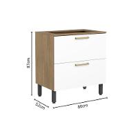 Cozinha Completa 8 Portas 3 Gavetas Branco Carvalho Axé Bertolini Branco Carvalho - 5