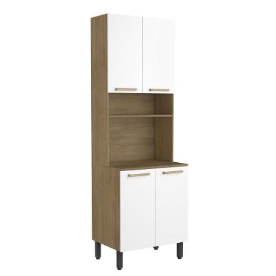 Cozinha Compacta 4 Portas 1 Prateleira Branco Axé Bertolini Branco/carvalho