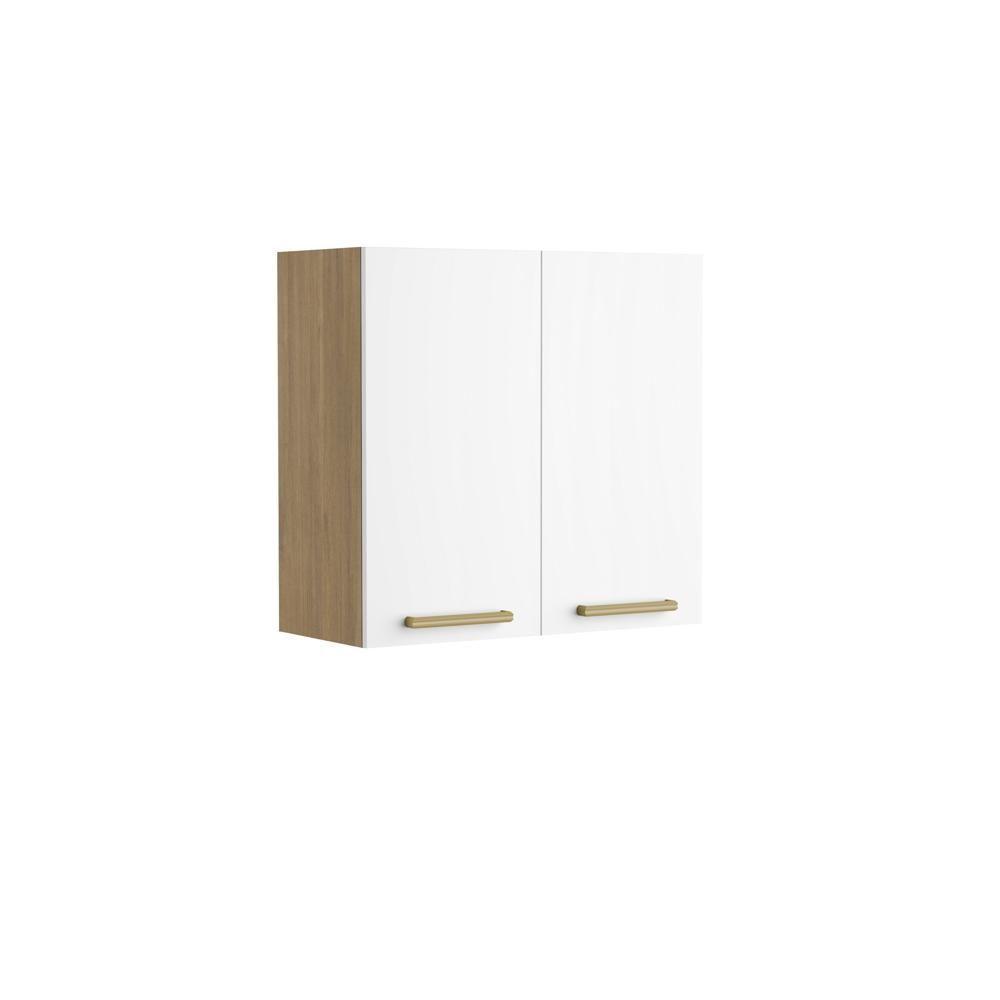 Armário Aéreo Com 2 Portas Branco Ártico Axé Bertolini Branco Carvalho - 1