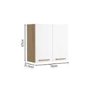 Armário Aéreo Com 2 Portas Branco Ártico Axé Bertolini Branco Carvalho - 2