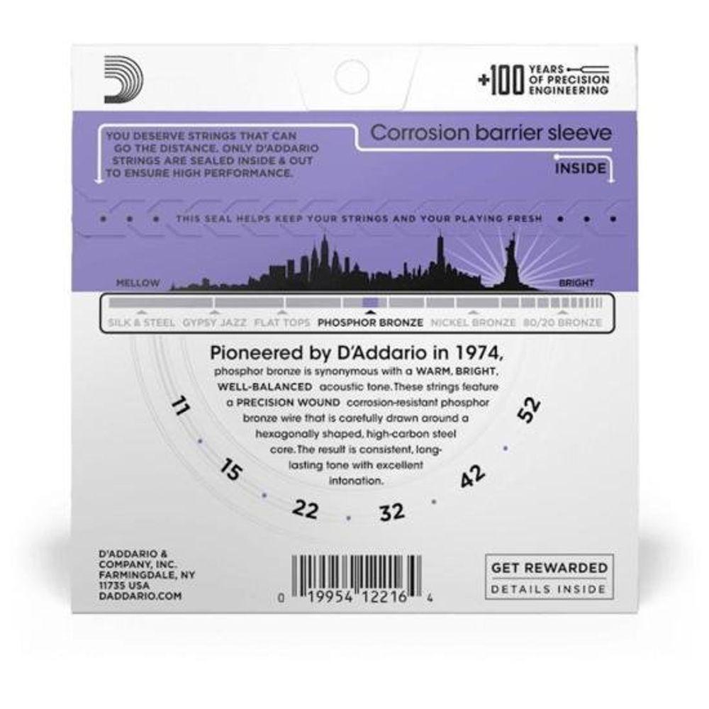 Encordoamento Violão Aço .011-.052 Phosphor Bronze Ej26 D Addario [f002] - 3