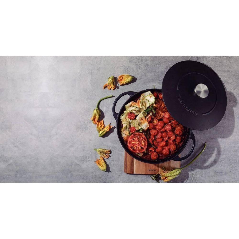 Fritadeira Tramontina Trento Em Ferro Esmaltado Com Revestimento Interno Em Antiaderente Starflon Excelent 28 Cm 4,1 L - 2