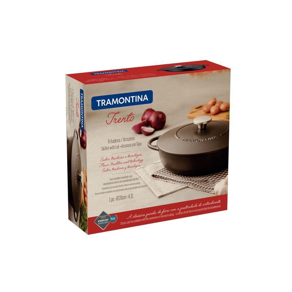 Fritadeira Tramontina Trento Em Ferro Esmaltado Com Revestimento Interno Em Antiaderente Starflon Excelent 28 Cm 4,1 L - 6