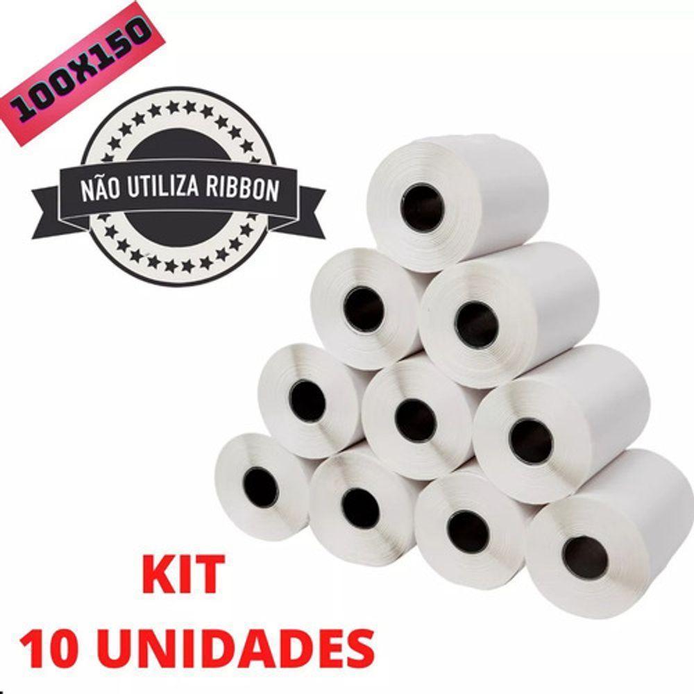 10 Rolos Etiqueta 10x15 100x150 Térmica Serrilha Zebra Elgi - 2