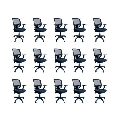 Kit 15 Cadeiras De Escritório Diretor Oficial Ergon Uni + E-book