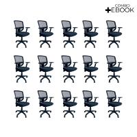 Kit 15 Cadeiras De Escritório Diretor Oficial Ergon Uni + E-book - 2