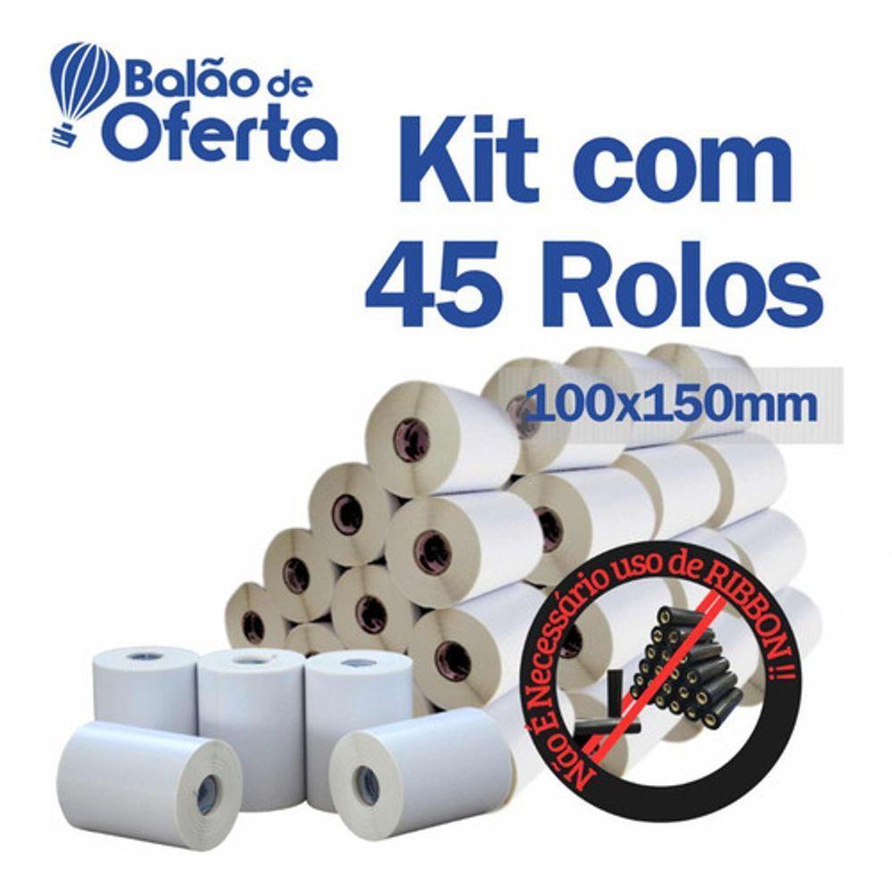 Kit 45 Rolo Etiqueta Térmica 10x15 (100x150) Rolo C/ 200 - 2