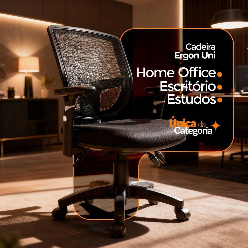 Kit 4 Cadeiras De Escritório Diretor Oficial Ergon Uni + E-book - 3