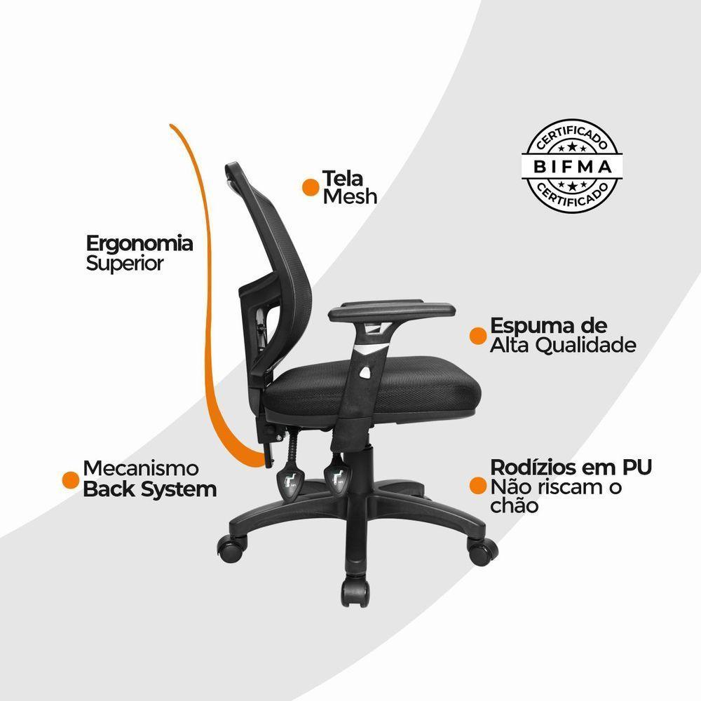 Kit 4 Cadeiras De Escritório Diretor Oficial Ergon Uni + E-book - 5