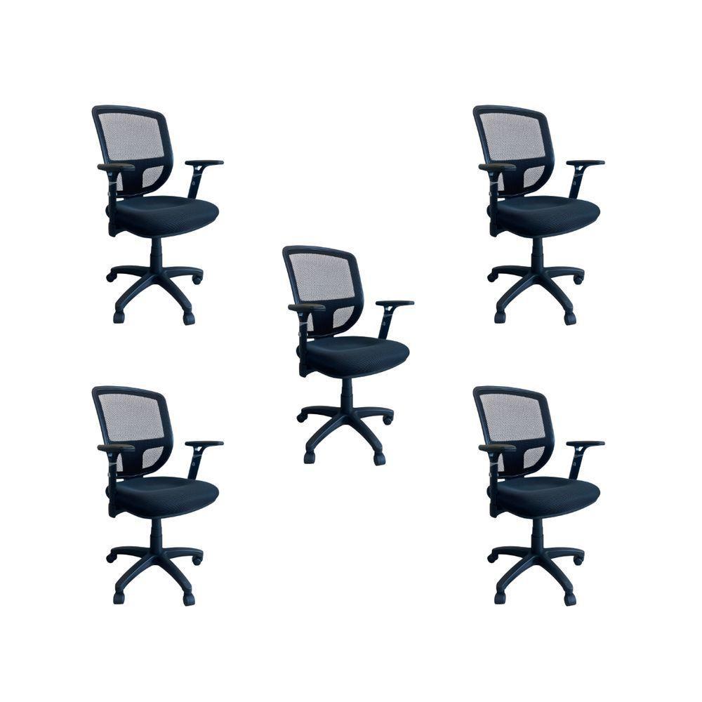 Kit 5 Cadeiras De Escritório Diretor Oficial Ergon Uni + E-book - 1