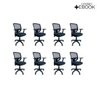 Kit 8 Cadeiras De Escritório Diretor Oficial Ergon Uni + E-book - 2