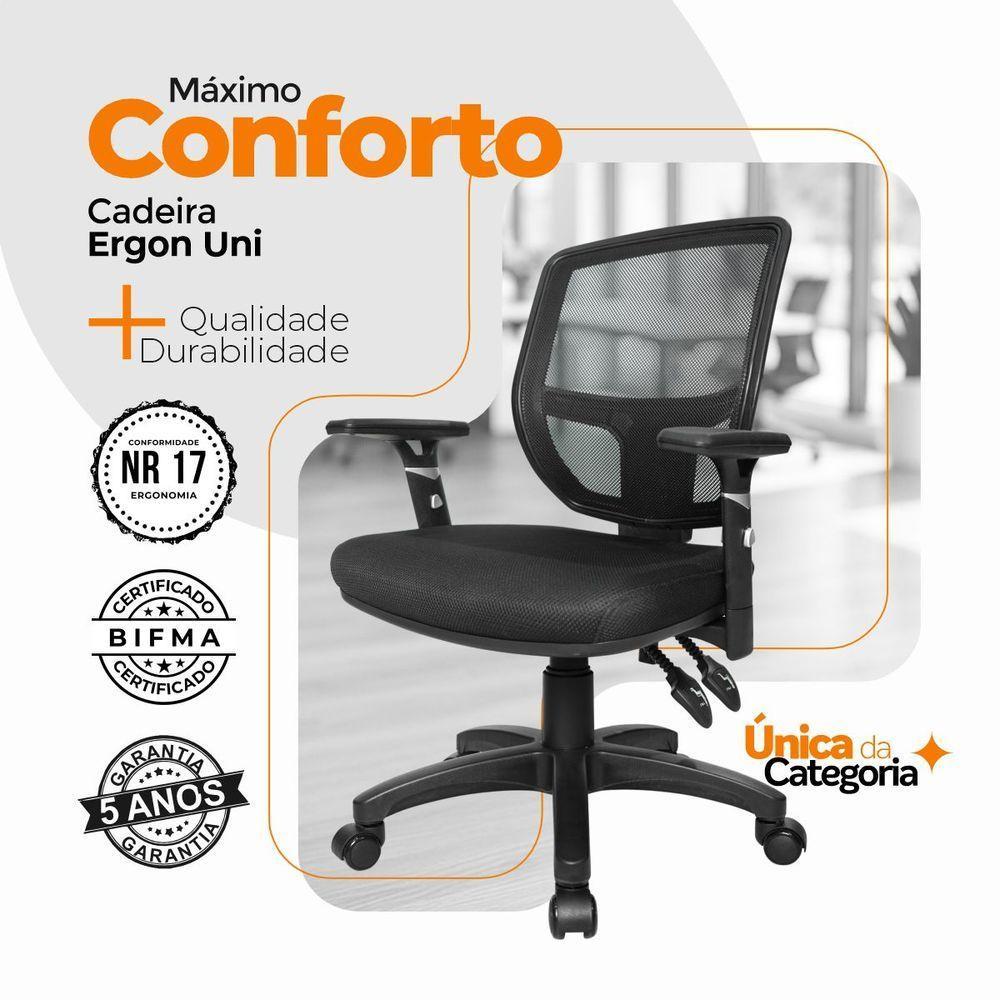 Cadeira De Escritório Diretor Oficial Ergon Uni + E-book - 4