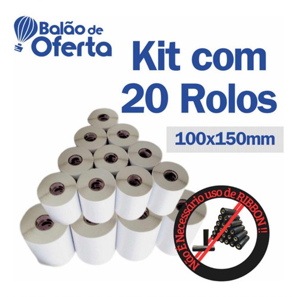 Kit 20 Etiqueta Térmica 10x15 (100x150) 20 Rolo C/ 200und S - 4