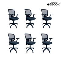 Kit 6 Cadeiras De Escritório Diretor Oficial Ergon Uni + E-book