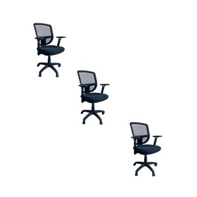 Kit 3 Cadeiras De Escritório Diretor Oficial Ergon Uni + E-book