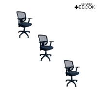 Kit 3 Cadeiras De Escritório Diretor Oficial Ergon Uni + E-book - 2