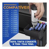 Tintas P/ Epson L3150 3250 L3210 L3110 L5190 L5290 T544 504 Preto - 2
