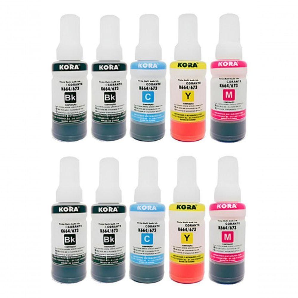 Kit Refil Tinta T664 Epson Preto Ciano Magenta Amarelo - 1