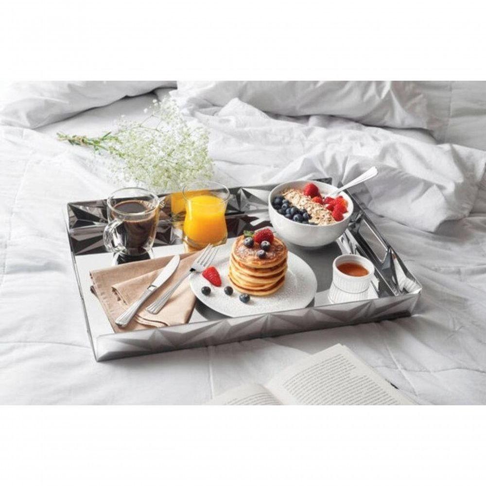 Bandeja Tramontina Prisma Retangular Em Aço Inox 51x36cm - 2