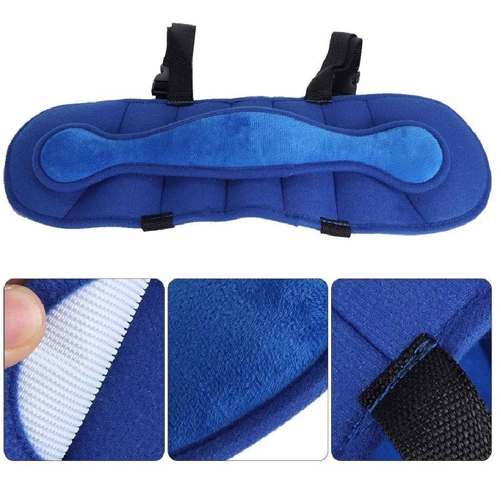Apoio Faixa Ajustavel Para Cabeca Almofada Protecao Infantil Viagem Passeio Dia A Dia Carro Bebe Pescoco Azul - 6