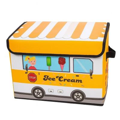 Bau Infantil Caixa Organizadora De Brinquedos Urso Livro Roupa Multiuso Onibus Puff Porta Treco Branco