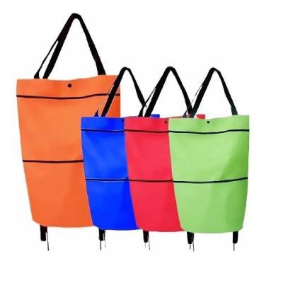 Carrinho De Compras Feira Bolsa Dobravel Sacola Expansivel Feira Mercado Rodinhas Compacta Multiuso