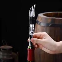 Kit Bastao Resfriador De Vinho E Bico Dosador Aerador Para Garrafa Decantador Em Inox Luxo - 9