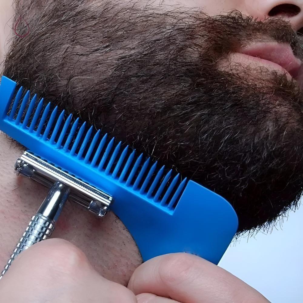 Pente Modelador Aparador De Barba Bigode Pelos Barbeiro Barbearia Azul - 2