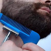 Pente Modelador Aparador De Barba Bigode Pelos Barbeiro Barbearia Azul - 2