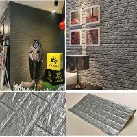 Placa Tijolinho De Parede Papel Painel 3d Tijolo Cinza Auto Adesivo 77x70cm Revestimento Espuma Autocolante - 1