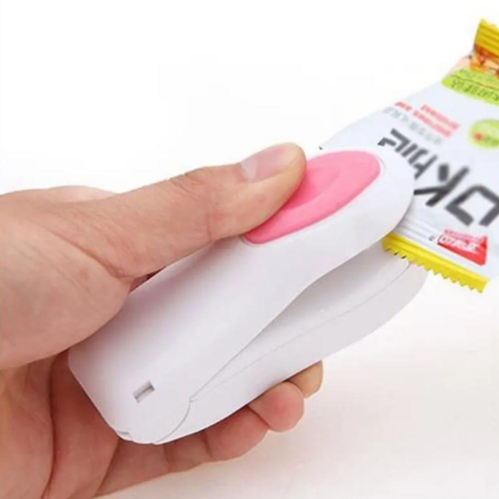Seladora Manual Maquina Selador Sacole Lacra Alimentos Embalagens Plastico Mini Portatil A Pilha - 1