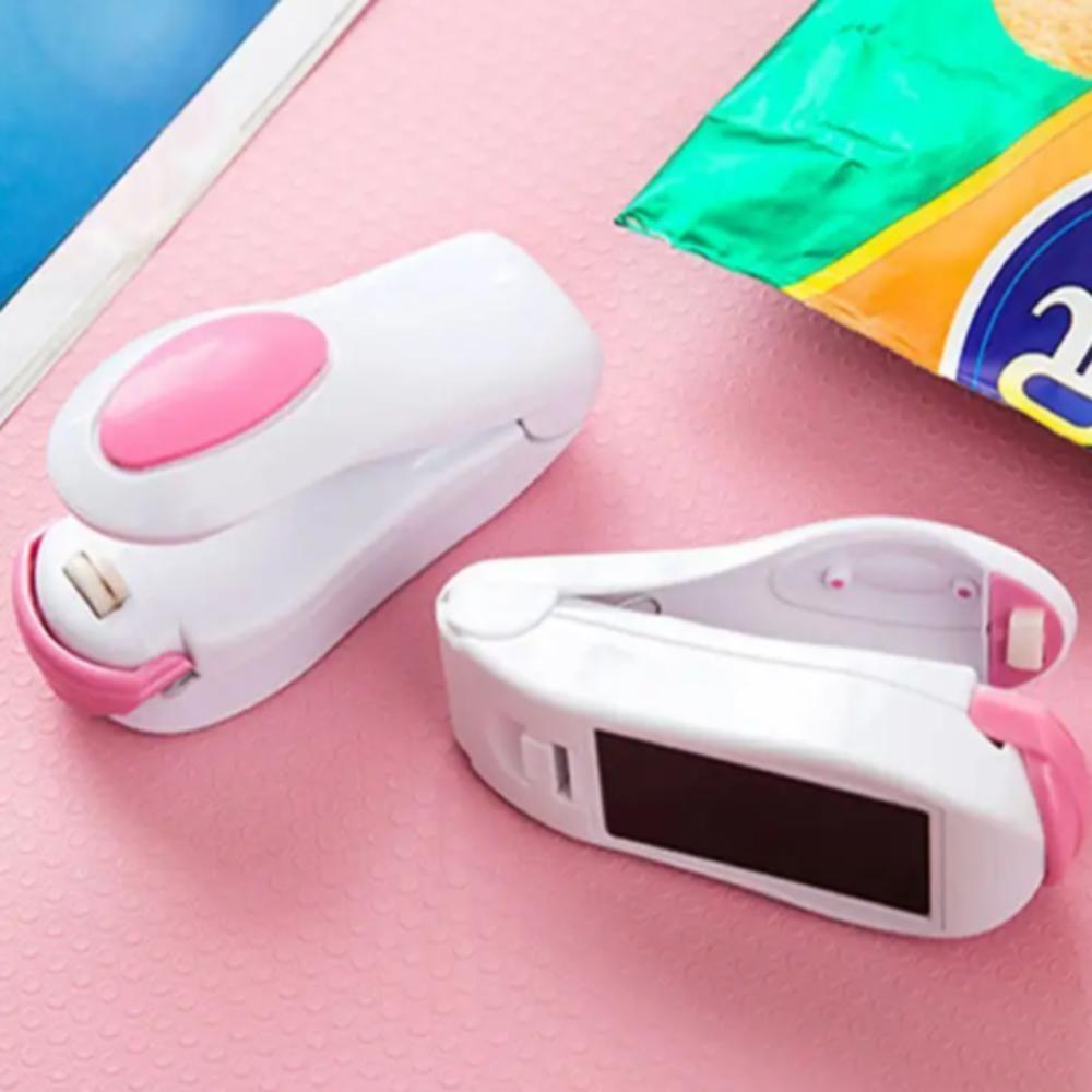 Seladora Manual Maquina Selador Sacole Lacra Alimentos Embalagens Plastico Mini Portatil A Pilha - 2