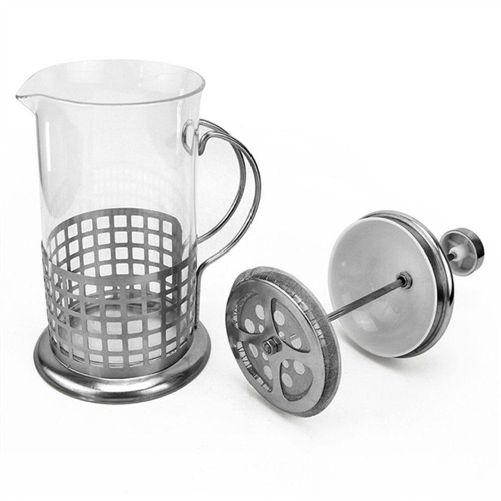 Cafeteira Francesa Em Inox Decorada Prensa Chaleira Em Vidro Cremeira Bule French Press Luxo 350ml - 8