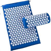 Tapete Terapeutico Acupuntura Massagem Yoga Almofada Travesseiro Relaxante Portatil Alivio Estresse Azul - 5