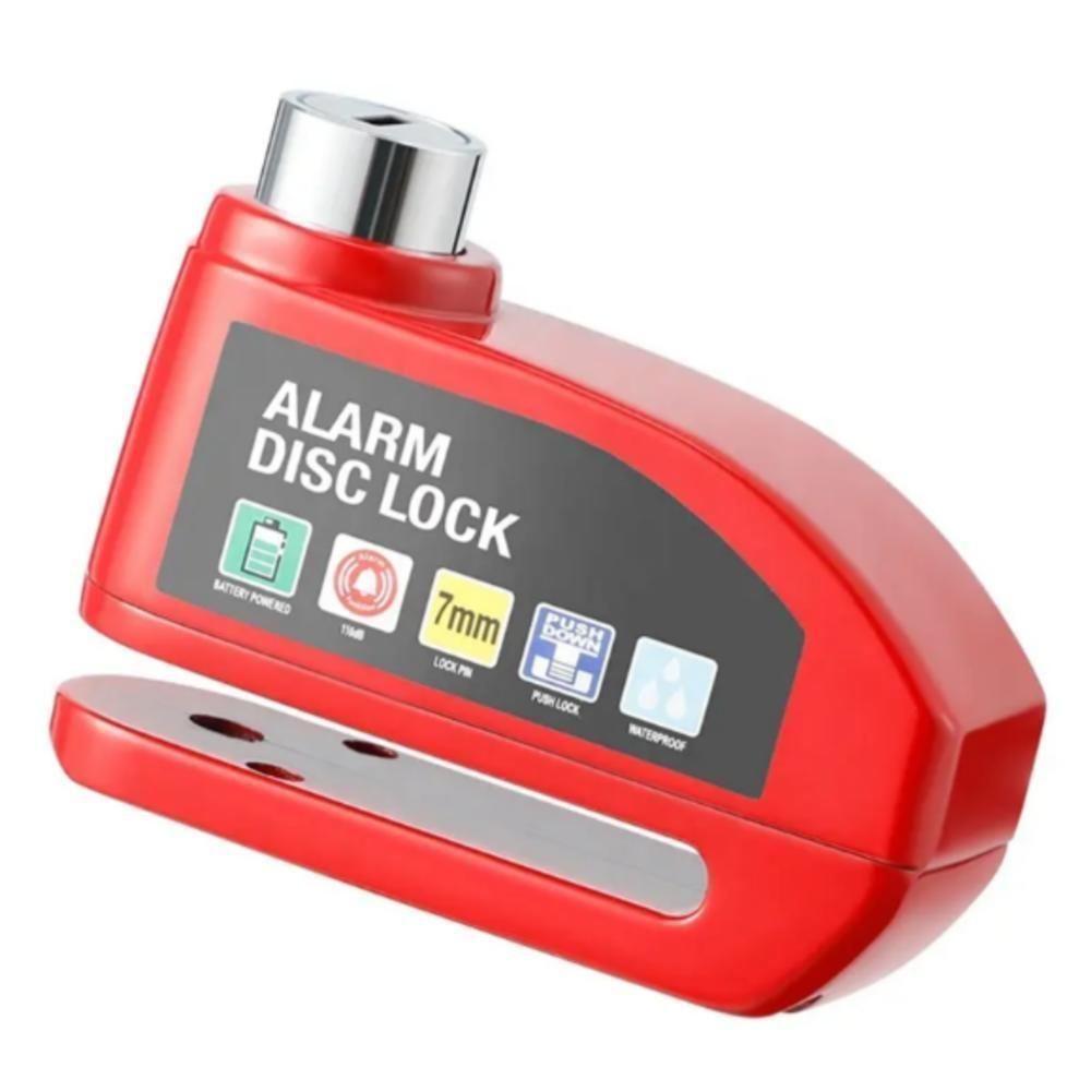 Cadeado Moto Alarme Trava De Disco Bike Cadeado Sirene Sonoro Aluminio Freio Anti Furto Motocicletas Bicicleta Chave Tet - 3