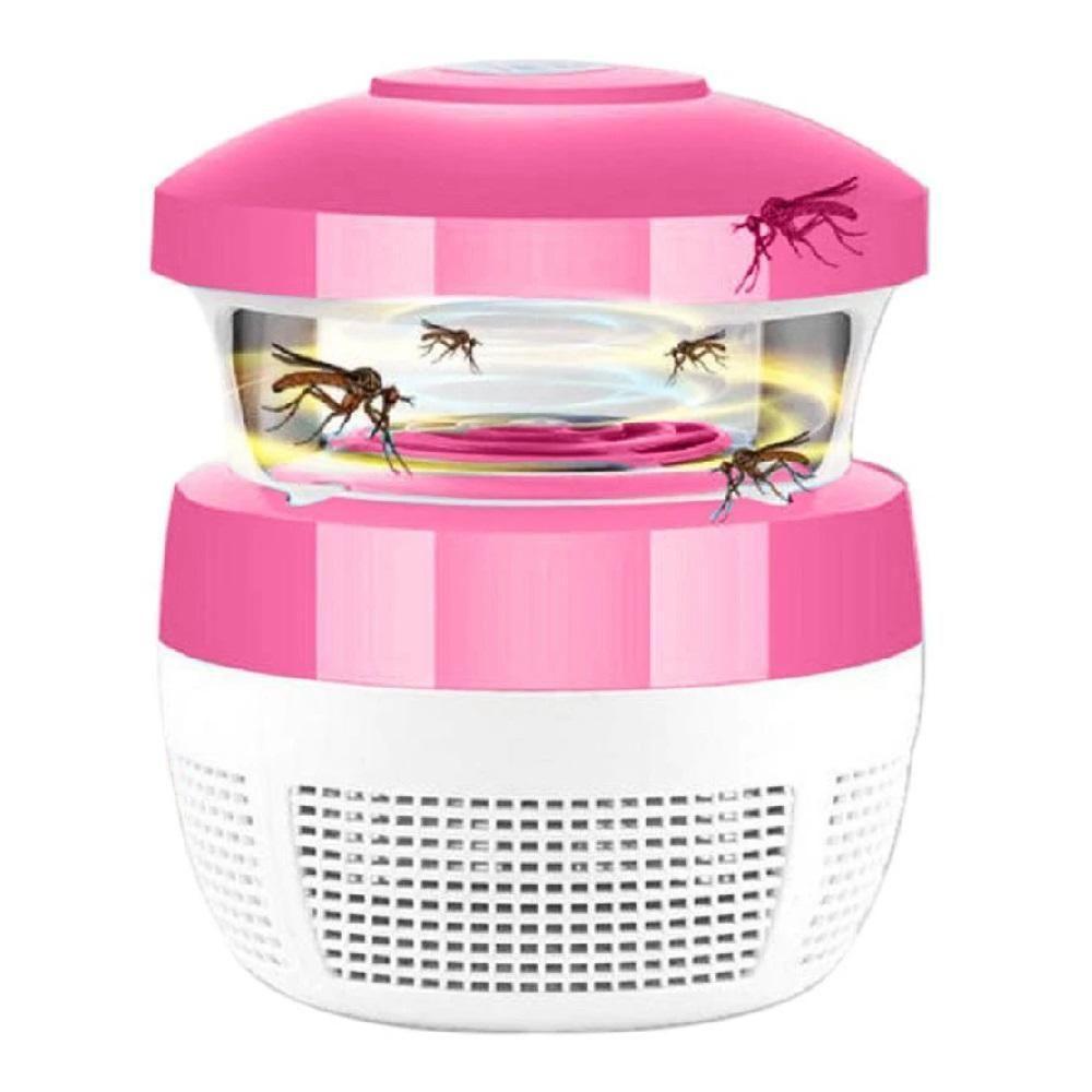 Armadilha Coletor Eletrico Pega Mosquitos Portatil Led Noturno Aspirador De Insetos Domestico Bivolt Rosa - 1