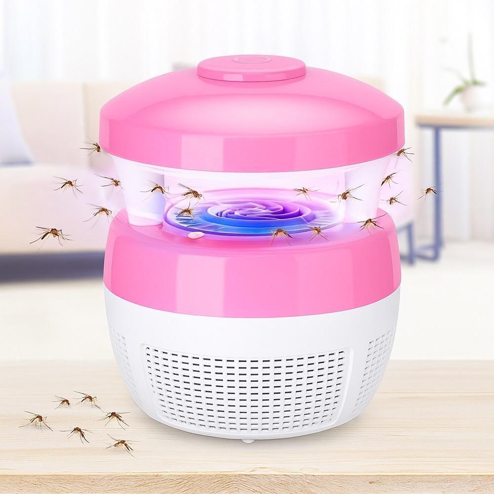 Armadilha Coletor Eletrico Pega Mosquitos Portatil Led Noturno Aspirador De Insetos Domestico Bivolt Rosa - 2