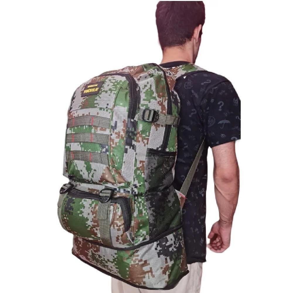 Mochila Resistente Impermeavel Camuflada Grande 5 Bolsos Camping Trilha Aventura Viagem - 5