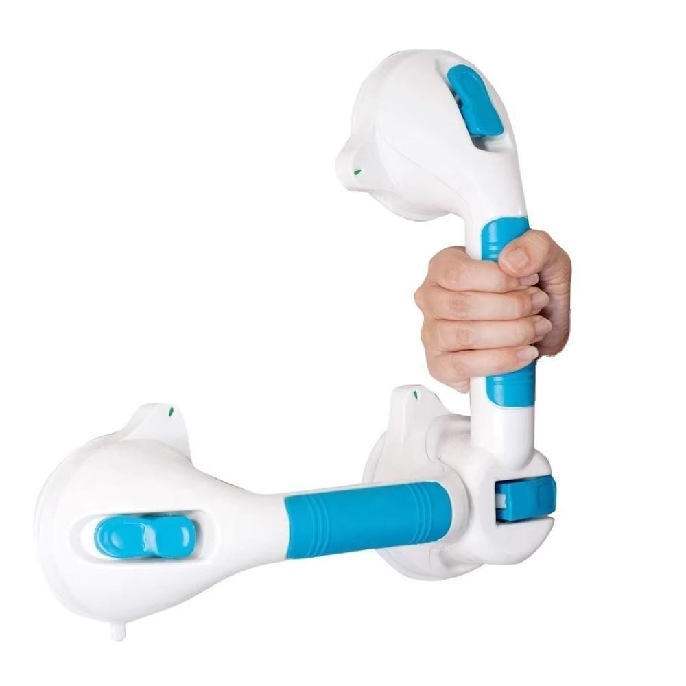 Barra Apoio Tripla Suporte Banheiro Deficiente 2 Em 1 Ventosas Resistente Alca Banho Idoso Ventosa Articulada Portatil V - 4